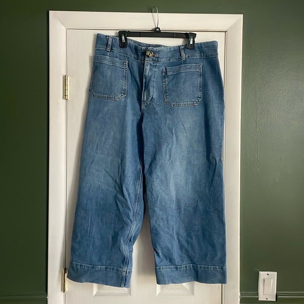 Anthropologie Pilcro Skipper Wide Legged Cropped Denim Pants